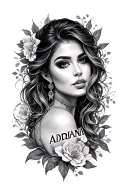 adriana name tattoo design idea