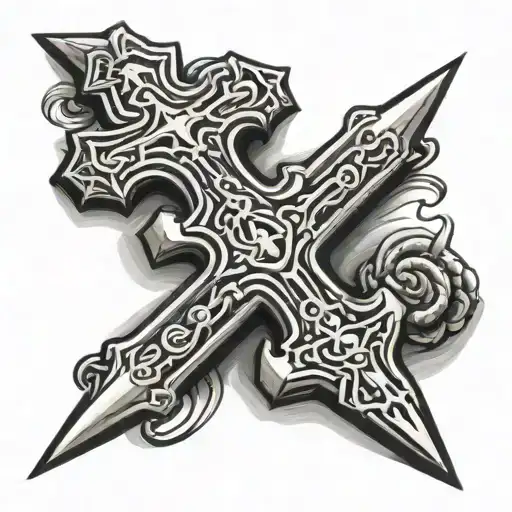 3 nail cross tattoo design idea