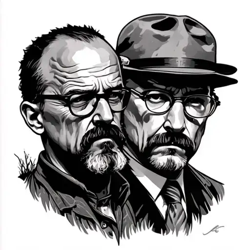 Walter White and adventure hour tattoo design idea