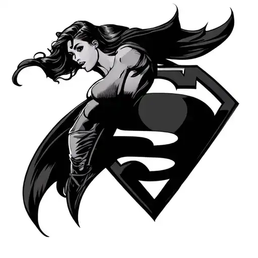 sexy girly Superman logo tattoo design idea