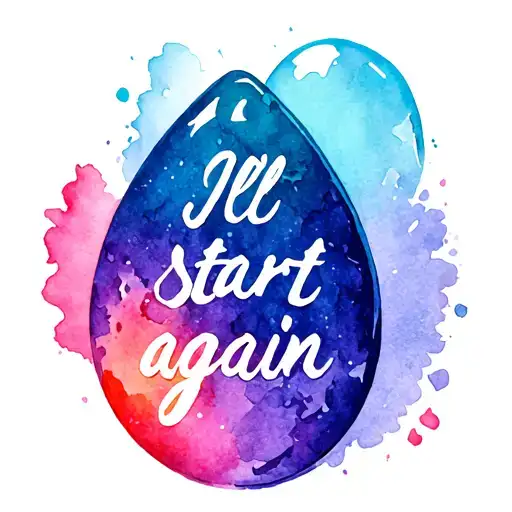 "I'll start again" egg cracking tattoo design idea