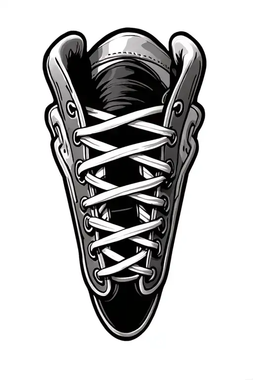 baseball stitching and hockey skate laces tattoo design idea