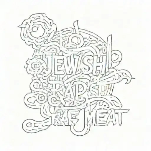 Text  "Jewish Rape Meat" tattoo design idea