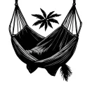 hammock simple line drawing tattoo design idea