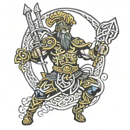 Celtic warrior  tattoo design idea