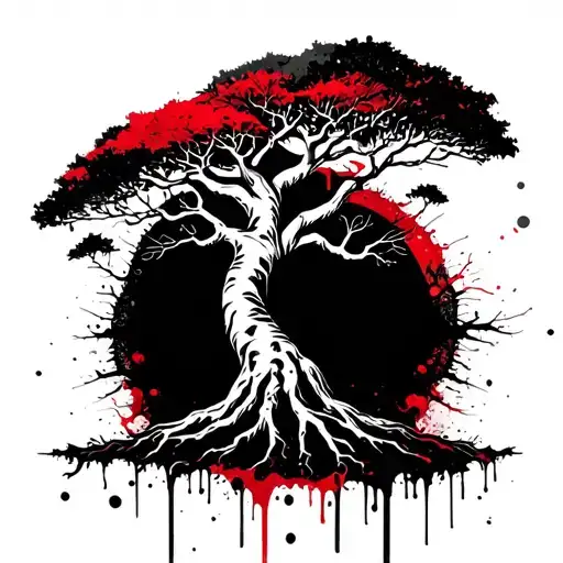 Tree of life with Baobab Tree of Life Merged tattoo design idea