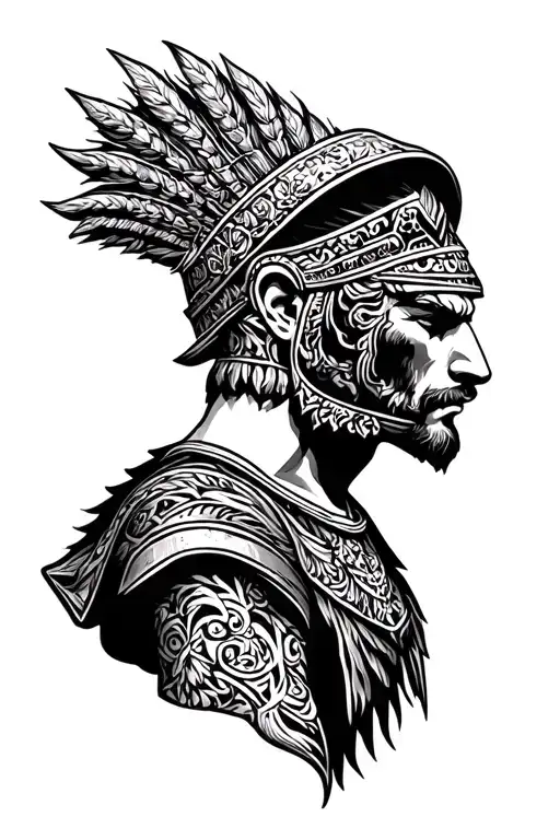Spartano with León tattoo design idea