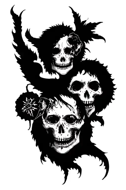 Seven mortal sins pride, envy, despondency, greed and gluttony tattoo design idea