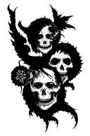 Seven mortal sins pride, envy, despondency, greed and gluttony tattoo design idea