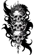 Seven mortal sins pride, envy, despondency, greed and gluttony tattoo design idea