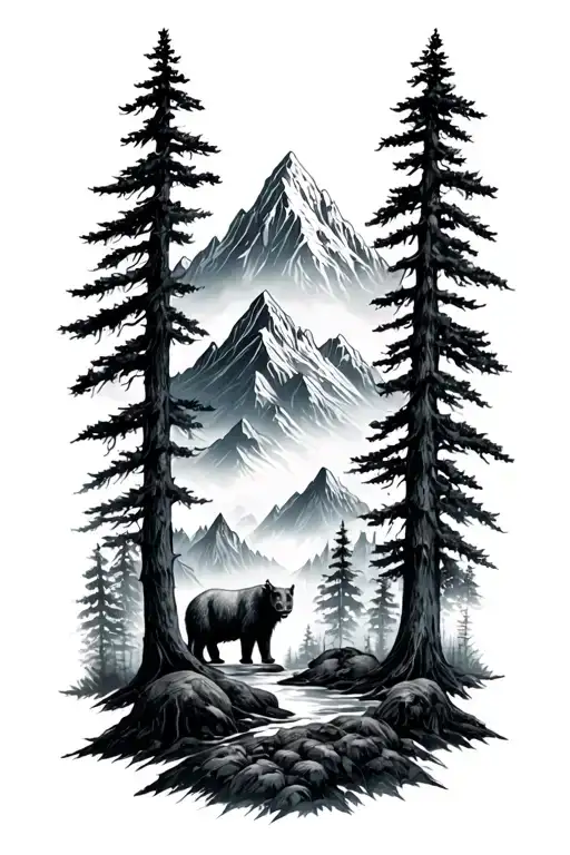 -I want a forearm half sleeve.-I want a forest/mountain theme.-I want it to include a small appa somewhere (from avata tattoo design idea
