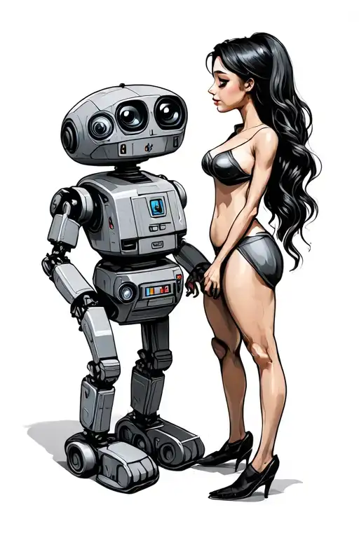 walle and eve tattoo design idea