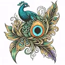 peacock feather tattoo design idea