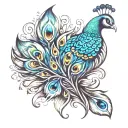 peacock feather tattoo design idea