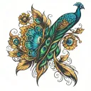 peacock feather tattoo design idea