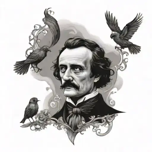 Edgar Allan Poe character tattoo design idea