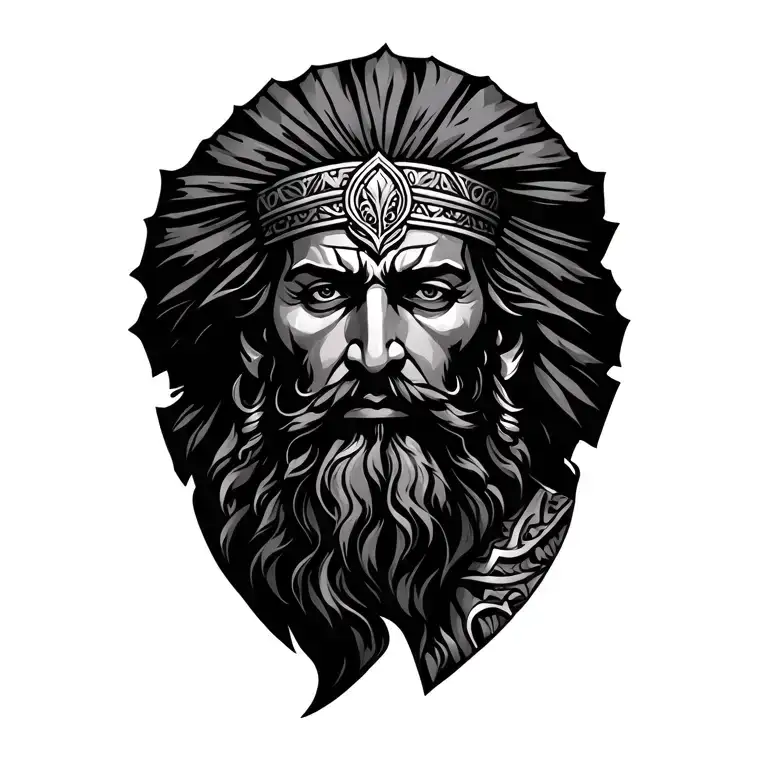 ancient persian king tattoo design idea