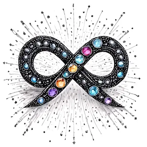 INFINITY SIGN WITH 3 BIRTHSTONES tattoo design idea