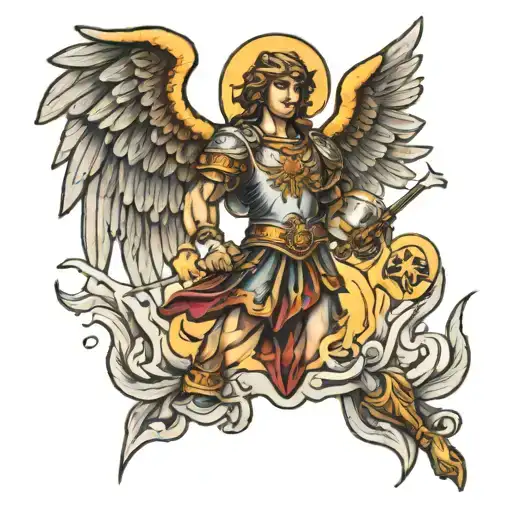 Saint Michael archangel tattoo design idea