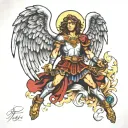 Saint Michael archangel tattoo design idea