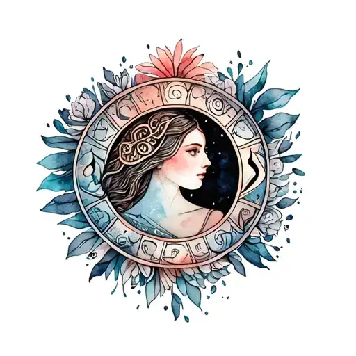 mommy paisley aquarius zodiac sign, Cody zodiac sign Gemini tattoo design idea