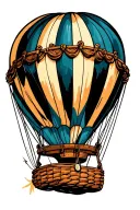 hot air balloon with anchor instead of basket tattoo design idea