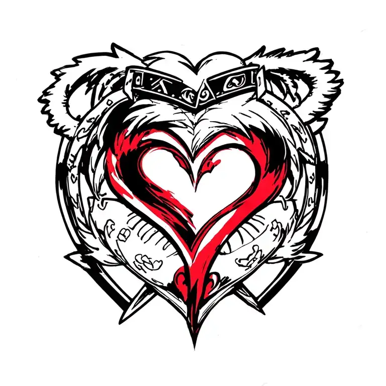 Naruto Uzumaki crest and gaaras love symbol intertwined tattoo design idea