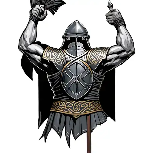 "Molon Lave" greek spartan soldier holding hands tattoo design idea