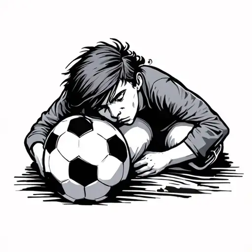 frustrated sleep (soccer) tattoo design idea