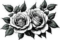 pea pod with two peas with roses tattoo design idea