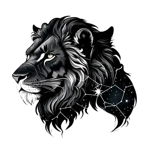 Leo Star Constellation Zodiac sign tattoo design idea
