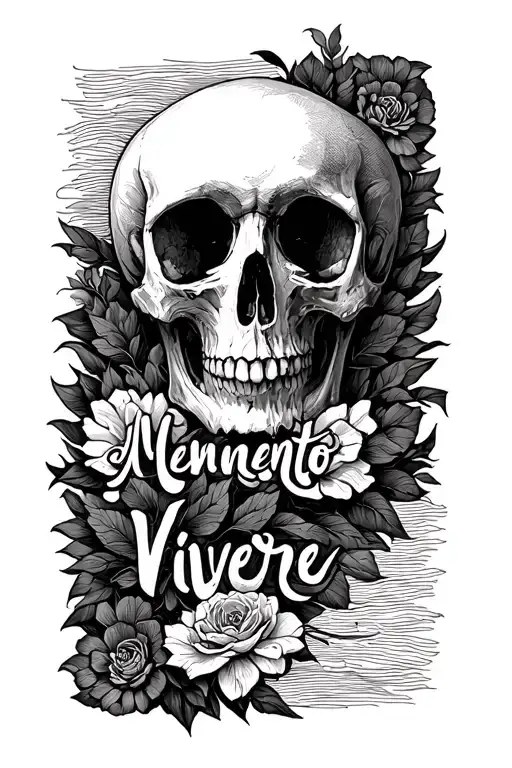 memento mori,memento vivere quote,and below it a nice simple design minimalist but meaningful tattoo design idea