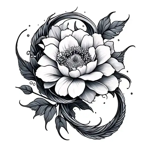 Ichthys made of flower intertwined within tattoo design idea