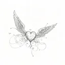 a pair of wings and a heart tattoo design idea