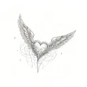 a pair of wings and a heart tattoo design idea