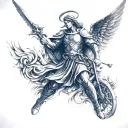 Warrior Angel tattoo design idea