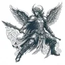 Warrior Angel tattoo design idea