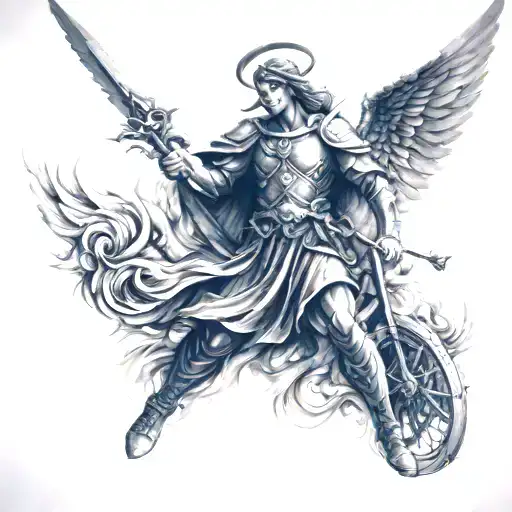 Warrior Angel tattoo design idea