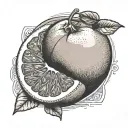 grapefruit in a square tattoo design idea