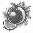 grapefruit in a square tattoo design idea