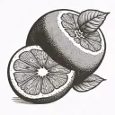 grapefruit in a square tattoo design idea