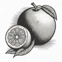 grapefruit in a square tattoo design idea