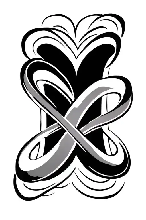 mother daughter tattoo infinity symbol and capital letter m tattoo design idea