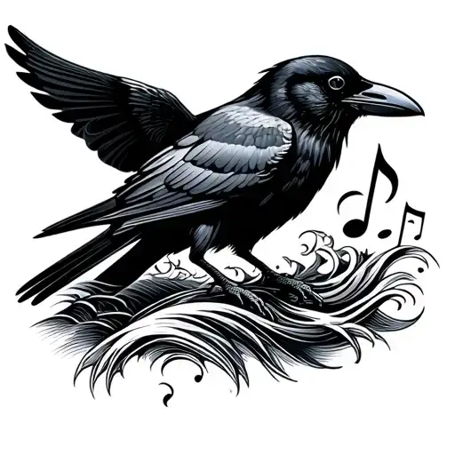 crow, farmer, pure sign, swallow, waves flowing, Capricorn, musical note, losses, travel tattoo design idea