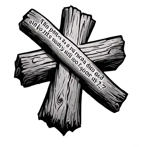wood cross with John 13:7 verse tattoo tattoo design idea