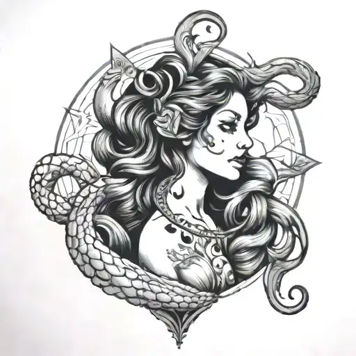 siren tattoo design idea