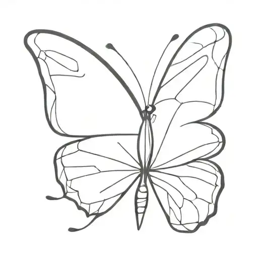 black and white minimalist butterfly with the tattoo design idea