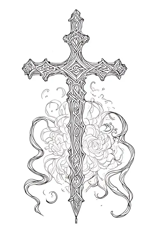 cross and icp tattoo design idea