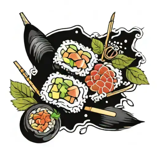 realistic sushi tattoo design idea