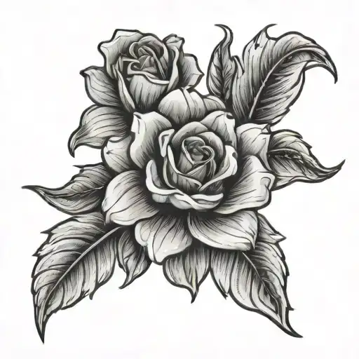 American traditional floral western Ohio tattoo design idea